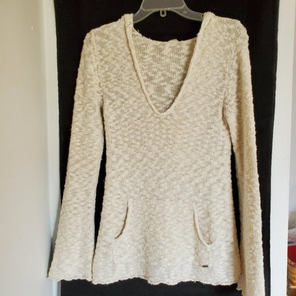 Roxy Cream Hooded Sweater Small - Picture 1 of 3